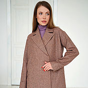Одежда handmade. Livemaster - original item Oversize wool coat Terracotta wool demi-season orange gray. Handmade.