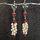 Pearl earrings with coral. Earrings. martynko (designvsego). Online shopping on My Livemaster.  Фото №2