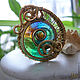 Brass ring with stained glass insert ' Other snails'. Rings. IVA rainbow art. My Livemaster. Фото №6