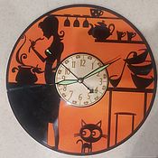 Часы из виниловых пластинок: "РЖД"