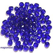 Материалы для творчества handmade. Livemaster - original item 25pcs Beads 4 30090 mm cobalt Czech Fire Polish beads Cobalt. Handmade.
