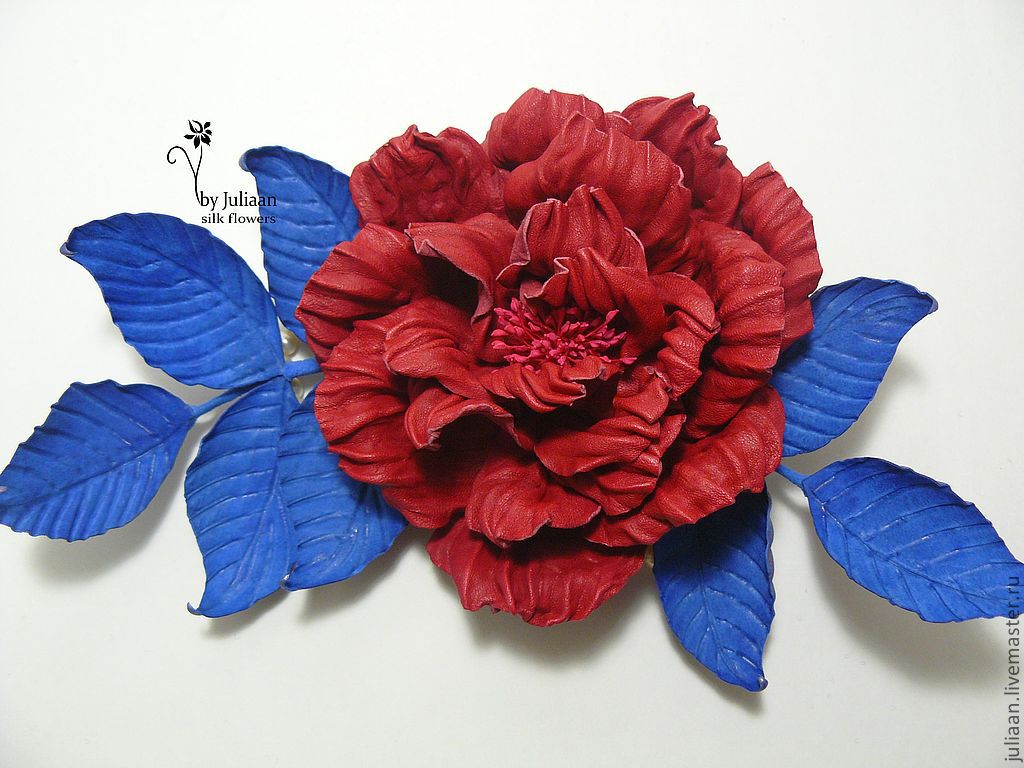 Броши ручной работы. Ярмарка Мастеров - ручная работа. Купить Цветы из кожи. Роза