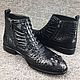 Ankle boots made of embossed alligator leather, in black. High Boots. SHOES&BAGS. Online shopping on My Livemaster.  Фото №2