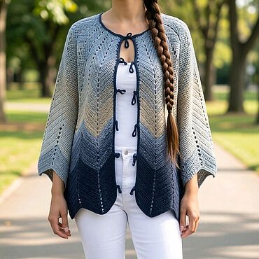 Жакет на завязках,летний кардиган из хлопка. VS ПЫШКА (KnittingPlusSize). Одежда женская ручной работы - Ярмарка Мастеров Одежда женская ручной работы. Ярмарка Мастеров - ручная работа Жакет на завязках,летний кардиган из хлопка. Handmade.