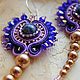 Purple soutache earrings Starry sky. Earrings. LADY-LIZA jewelry shop. My Livemaster. Фото №6