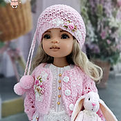 Набор шапочка и шарфик для куклы "Изумруд" 22 - 23 см