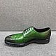 Derby made of genuine crocodile leather, in green. Derby. SHOES&BAGS. My Livemaster. Фото №4