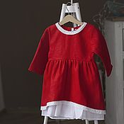 Одежда детская handmade. Livemaster - original item Dress for girls linen baby Alice red. Handmade.