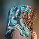 Готовый хиджаб, Бонита "Асель" бирюза, трикотаж шифон. Палантины. Art-Djannat. Ярмарка Мастеров.  Фото №4