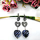Classic long earrings with carved sodalite ' Denim'. Earrings. Jewelry just for You (G-Korchagina). My Livemaster. Фото №4