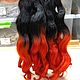 Hair for dolls is natural (Ombre Black/Red). Doll hair. Hair and everything for dolls. Online shopping on My Livemaster.  Фото №2