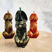 Сувениры и подарки handmade. Livemaster - original item New Year souvenirs: wax candle Hare symbol 2023, comic gift. Handmade.
