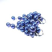 Украшения handmade. Livemaster - original item Pearl Blue Peacock Parfait Jewelry Steel Natural Pearl Earrings. Handmade.