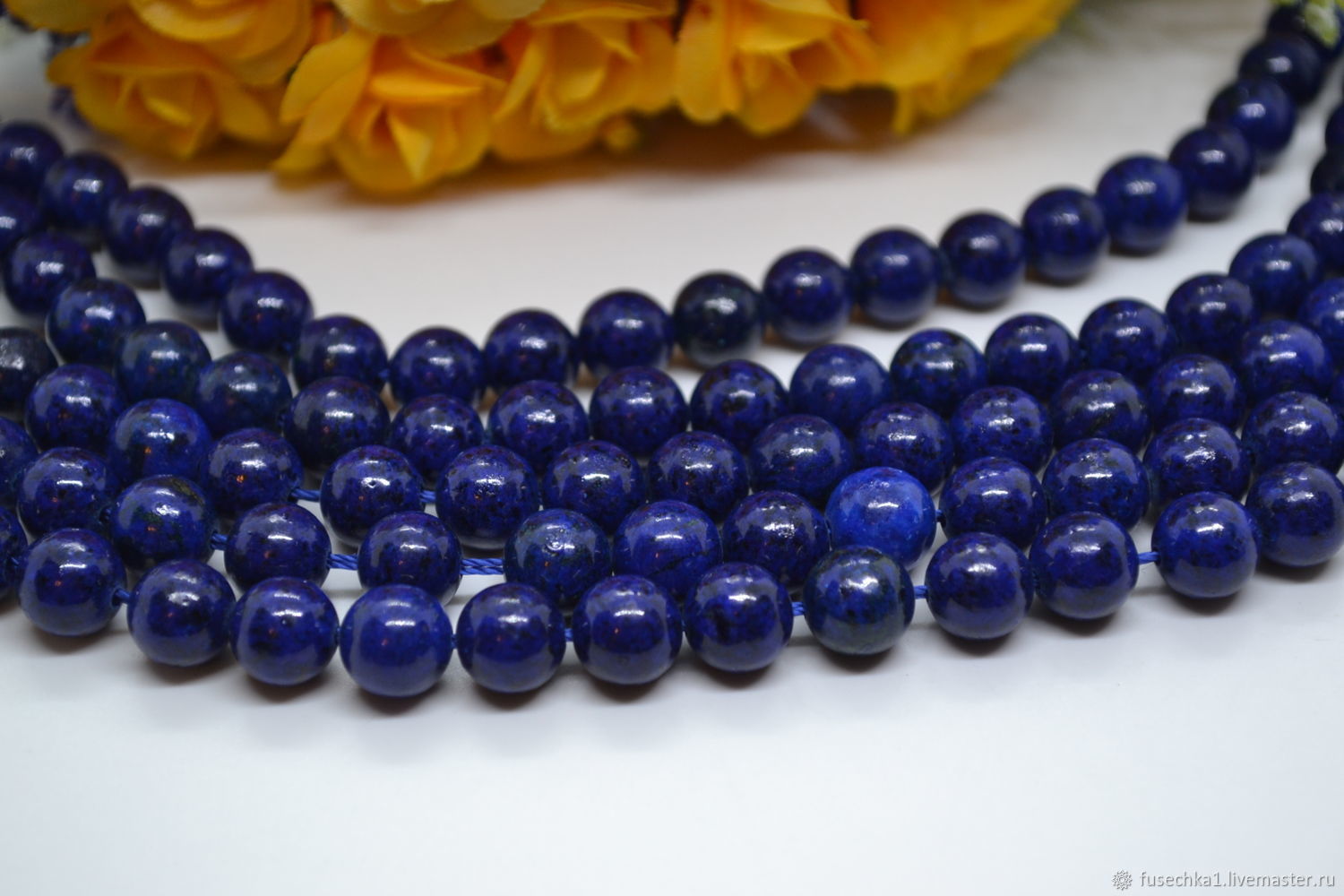 Лазурит 8 мм в интернет-магазине на Ярмарке Мастеров | Бусины, Ростов ...
