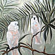 Parrots Oil Painting pink Cockatoo 50 x 60 cm palm trees. Pictures. Viktorianka. My Livemaster. Фото №6