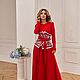 Платье с поясом-баской в русском стиле. Платья. Дизайнерские платья Valensia Atelier. Ярмарка Мастеров.  Фото №4