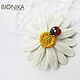 Chamomile brooch made of polymer clay Large brooch with a white flower. Brooches. Bionika - Polymer Clay Jewelry (Bionika). Online shopping on My Livemaster.  Фото №2