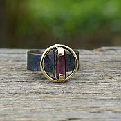 Серебряное кольцо с красивым моховым агатом "Огненный куст"