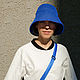 Панама цвета синий ультрамарин. Шляпы. Polina Benefit. Интернет-магазин Ярмарка Мастеров.  Фото №2