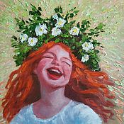 Картины и панно handmade. Livemaster - original item Oil painting Girl - Spring. Freckles. Handmade.