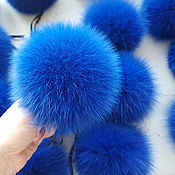 Материалы для творчества handmade. Livemaster - original item POM-poms: Arctic Fox bright blue. Handmade.