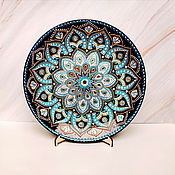 Фен-шуй и эзотерика handmade. Livemaster - original item Plate decorative, dot painting. Turquoise mystery. Handmade.