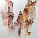  Petersburg watercolor (ochre, white, pink). Pictures. Pastelena. My Livemaster. Фото №6