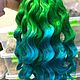 Natural hair for dolls (Ombre Green/Aquamarine). Doll hair. Hair and everything for dolls. My Livemaster. Фото №4