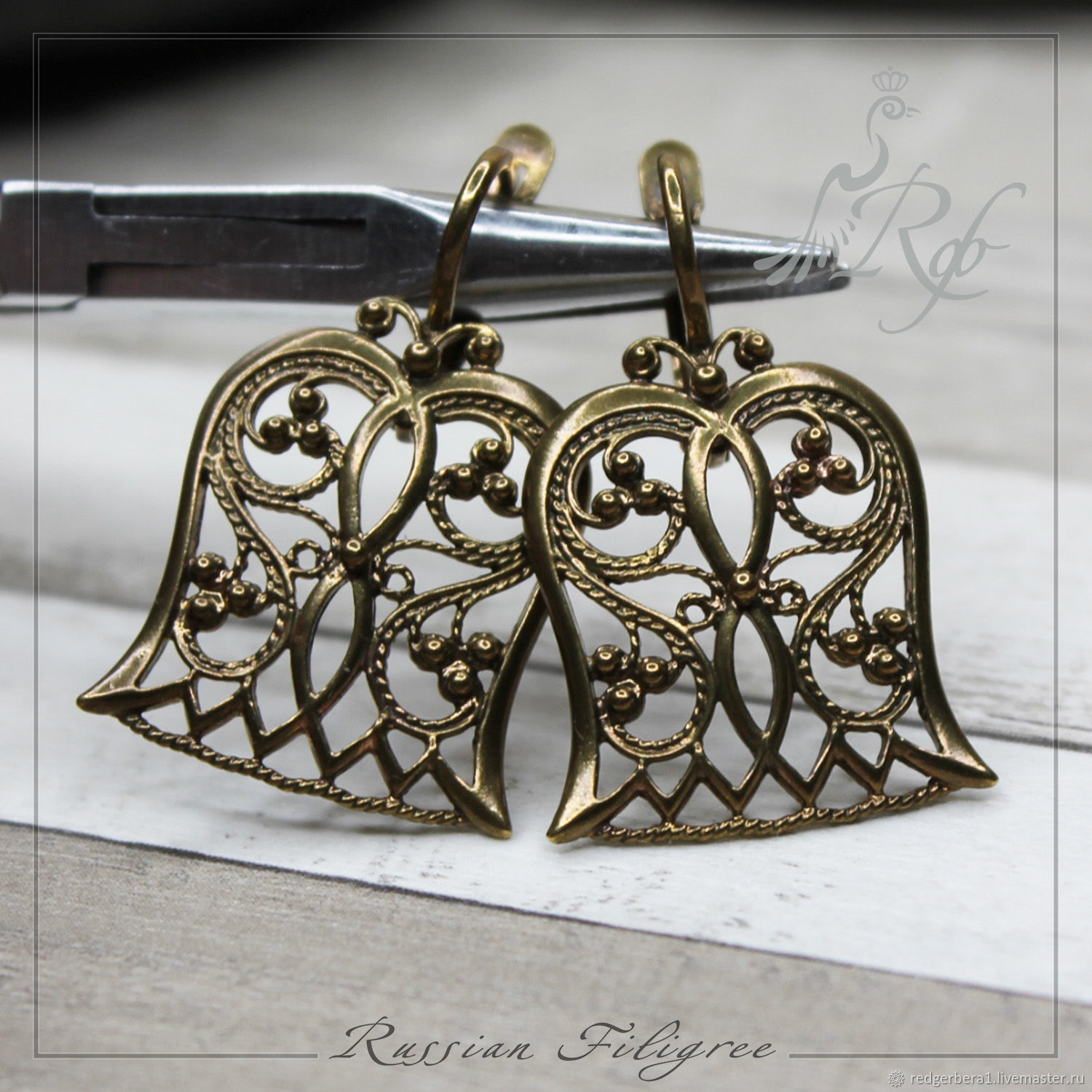 The basis for earrings is bronze, Russia, Blanks for jewelry, Kostroma,  Фото №1