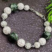 Украшения handmade. Livemaster - original item Bracelet made of natural stone seraphinite and sugar quartz. Handmade.