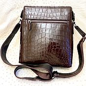 Сумки и аксессуары handmade. Livemaster - original item Crossbody bag, made of genuine crocodile leather, brown color!. Handmade.