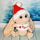 Christmas Bunny. Rabbit knitted. A gift for the New year. Stuffed Toys. Nina Rogacheva 'North toy'. My Livemaster. Фото №5