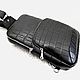 Men's Crossbody Bag, Genuine Crocodile Leather, Black Color. Men\'s bag. SHOES&BAGS. My Livemaster. Фото №6