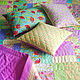 Покрывало и подушки лоскутные Сад Алисы. Комплект розовый. Покрывала. LA-Design (patchwork). Ярмарка Мастеров.  Фото №5