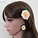 Kit with cream roses. Flowers from polymer clay. Jewelry Sets. Mozza-Flowers. Online shopping on My Livemaster.  Фото №2