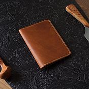Сумки и аксессуары handmade. Livemaster - original item Passport cover leather brown. Handmade.