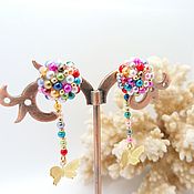Украшения handmade. Livemaster - original item Stud earrings Rainbow pollen. Handmade.