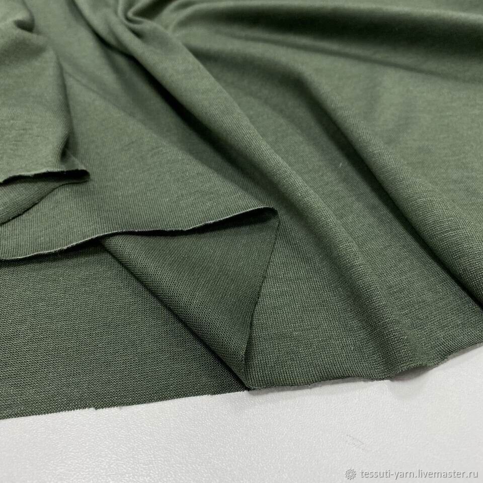 Трикотаж Loro Piana шелковый цвета хаки 08-7585 купить в интернет ...