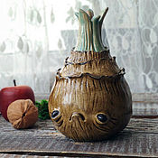 Посуда handmade. Livemaster - original item Banks: Tulip bulb with eyes, ceramic jar, jewelry box. Handmade.