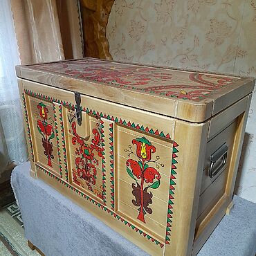 Для дома и интерьера ручной работы. Ярмарка Мастеров - ручная работа Короб . Сундук деревянный с росписью.. Handmade.