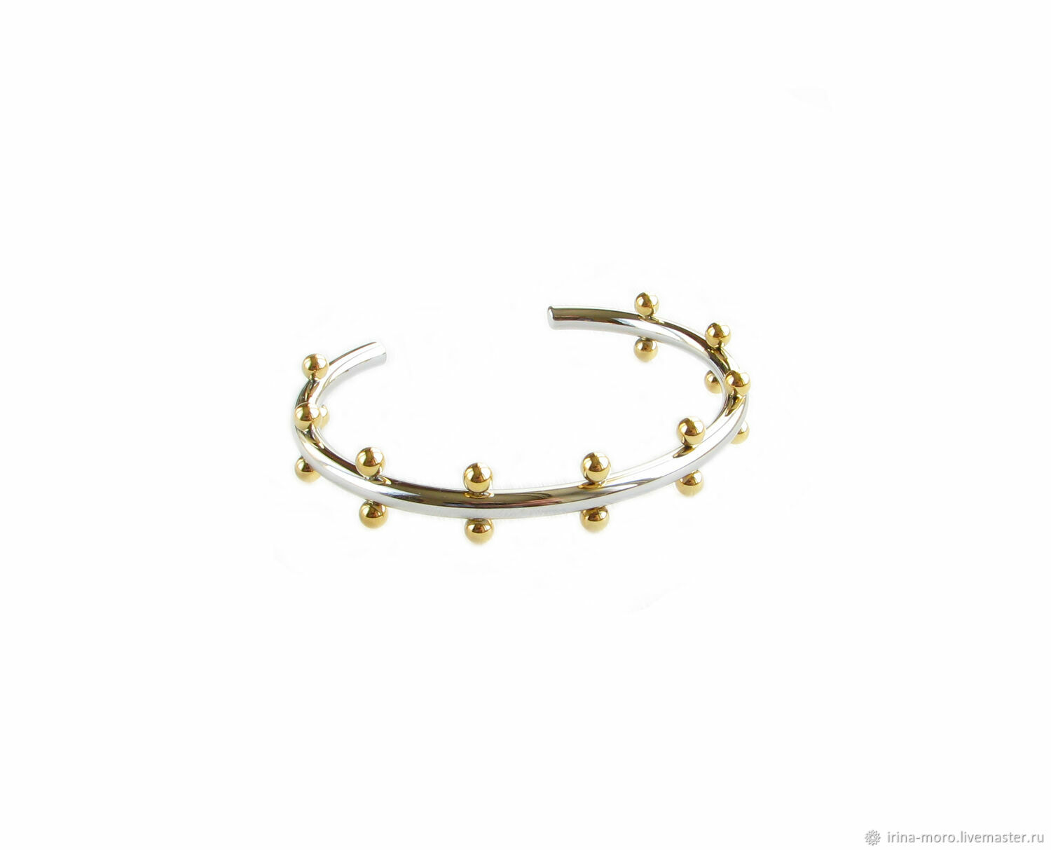 Women's beads bracelet, bicolor bracelet, stylish bracelet trend 2022, Hard bracelet, Moscow,  Фото №1