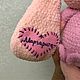 ЗАЙКА ДЛЯ МАЛЫШКИ С МЕТРИКОЙ НА УШАХ. Мягкие игрушки. Вязаные игрушки Анны Жуковой. Ярмарка Мастеров.  Фото №6
