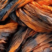 Шёлковый палантин-шарф оранжево-сиреневый