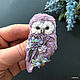 Brooch ' Lavender Owl'. Textile brooch-bird. Brooches. Coffeelena. My Livemaster. Фото №6