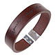 Brown leather bracelet with silver clasp
