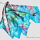 Шелковый платок "Яблоневый цвет" ручная роспись батик. Платки. Бирюзовый магазин Ксения и Ольга. Интернет-магазин Ярмарка Мастеров.  Фото №2
