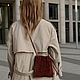 Кожаная сумка кисет, бордовая. Сумка через плечо. AUGUST BAGS. Интернет-магазин Ярмарка Мастеров.  Фото №2