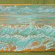Painting Day Turquoise sea landscape on a golden background, Pictures, Mytishchi,  Фото №1