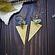 Треугольные бохо серьги "Ветивер" с пренитом Длинные сережки, Серьги классические, Улан-Удэ,  Фото №1