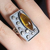 Украшения handmade. Livemaster - original item Ring amber silver 925 ALS0043. Handmade.